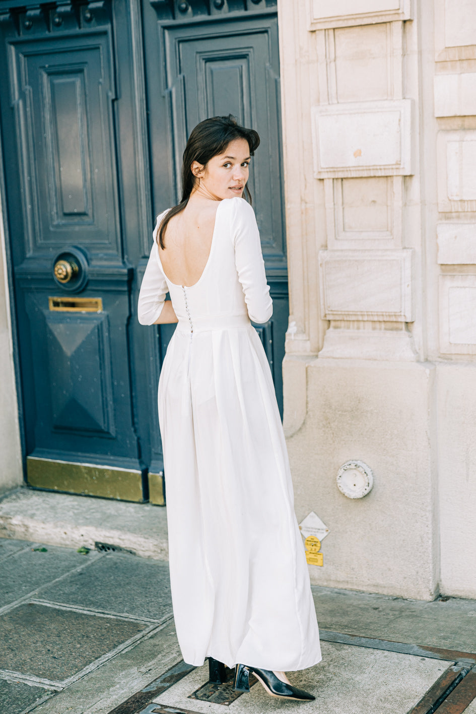 Robe longue soie blanche new arrivals